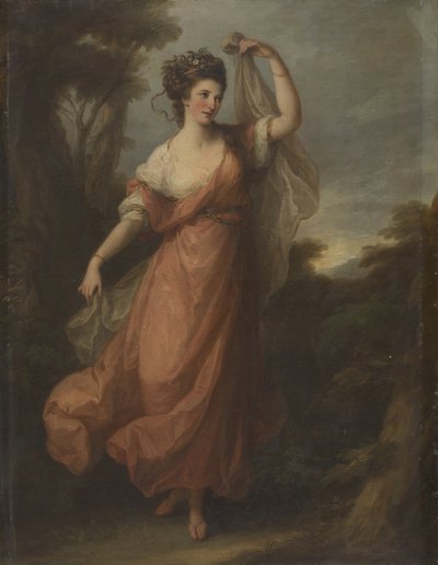 Tanssiva nuori nainen Terpsichoren roolissa tekijältä Angelica Kauffmann