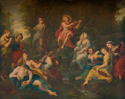 Apollo ja muusat, 1772 tekijältä Angelica Kauffmann