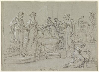 Morsian ja sulhanen astuvat morsiuskammioon tekijältä Angelica Kauffmann