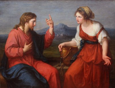 Kristus ja samarialainen nainen tekijältä Angelica Kauffmann