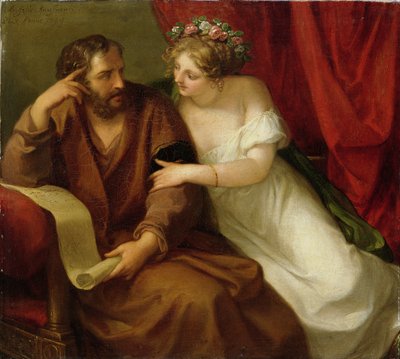 Phryne viettelemässä filosofia Xenokrates, 1794 tekijältä Angelica Kauffmann