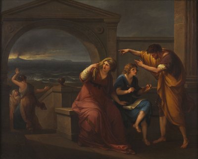 Plinius nuorempi ja hänen äitinsä Misenumissa, 79 jaa. tekijältä Angelica Kauffmann