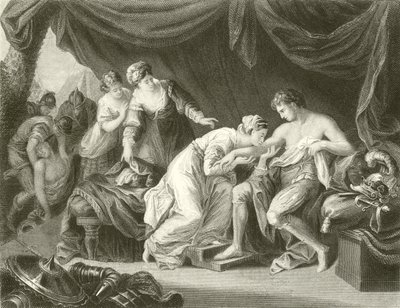 Myrkkyä, jonka hänen puolisonsa Eleanor imesi prinssi Edwardin haavasta tekijältä Angelica Kauffmann