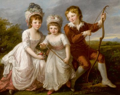 Lady Georgiana Spencerin, Henrietta Spencerin ja George varakreivi Althorpin muotokuva, n. 1766. tekijältä Angelica Kauffmann