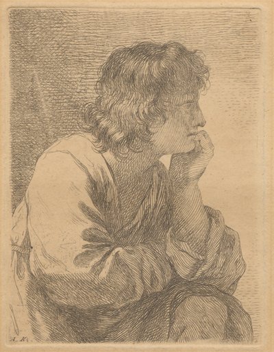 Meditoivan nuoren miehen profiili tekijältä Angelica Kauffmann