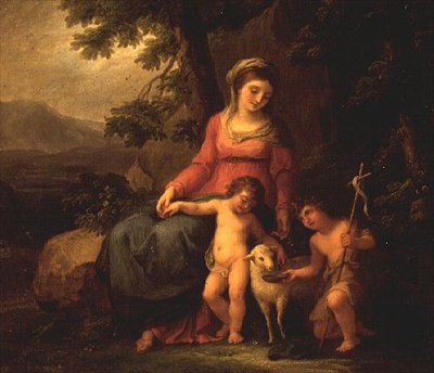 Neitsyt Maria ja Kristuslapsi sekä Johannes Kastaja. tekijältä Angelica Kauffmann