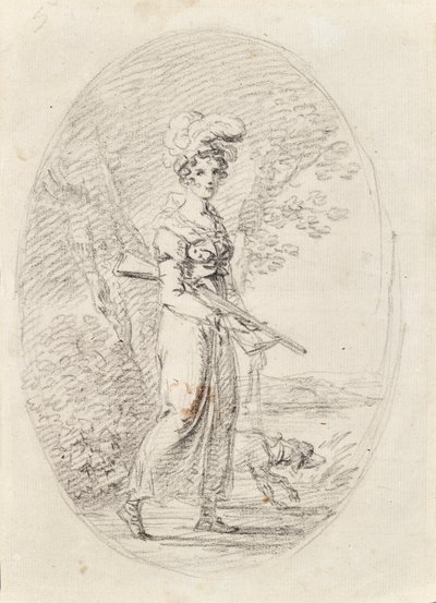 Metsästäjä koiran kanssa tekijältä Angelica Kauffmann