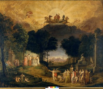 Angelo Monticelli. Ensimmäinen verho (sisustus) Teatro alla Scalassa Milanossa. tekijältä Angelo (after) Monticelli