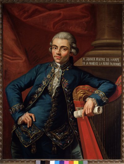 Muotokuva saksalaisesta säveltäjästä ja harpisti Philip Joseph Hinneristä (1754-1805 jälkeen) tekijältä Angelo Crescimbeni