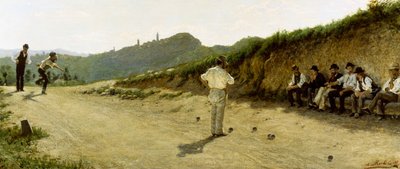 Peli kulhoista, Angelo Morbelli 1885, öljy kankaalle tekijältä Angelo Morbelli