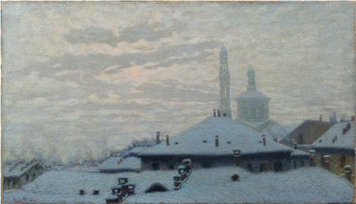 Katot lumen alla Katot lumen alla, 1910. tekijältä Angelo Morbelli