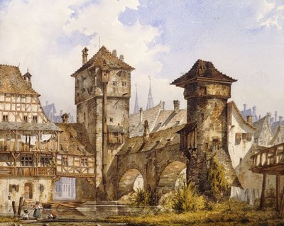 Näkymä Nürnbergistä, 1856 tekijältä Angelo Quaglio