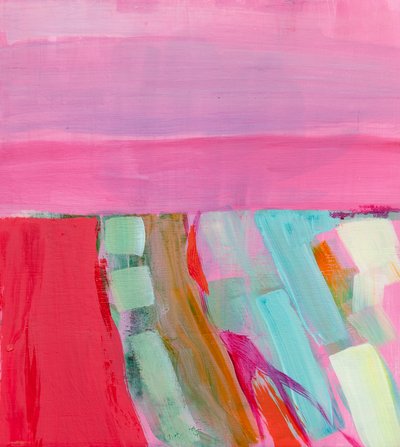 Summer Wheatfields (illalla), 2012, akryyli puulle tekijältä Angie Kenber