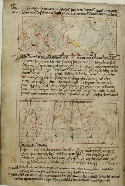 Puuvilla Claudius B. IV, f.25v Abraham ja Lot tekijältä Anglo Saxon