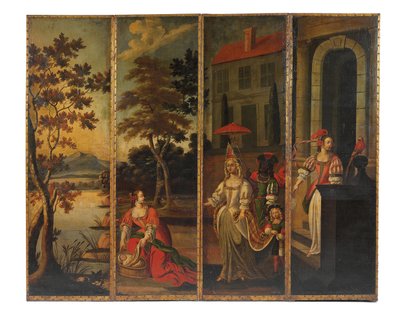 Nelikertainen kaksipuolinen näyttö, n. 1700 tekijältä Anglo Flemish School