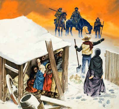 Kohtaus, joka perustuu romaaniin Setä Tomin hytti (Uncle Tom