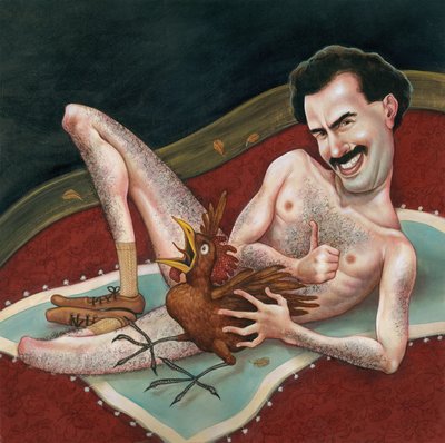 Borat, 2006 (akryyli kuvituskartongille) tekijältä Anita Kunz