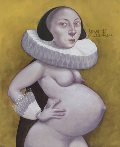 Dark Days, 2019 (akryylimaali kuvituskartongille) tekijältä Anita Kunz