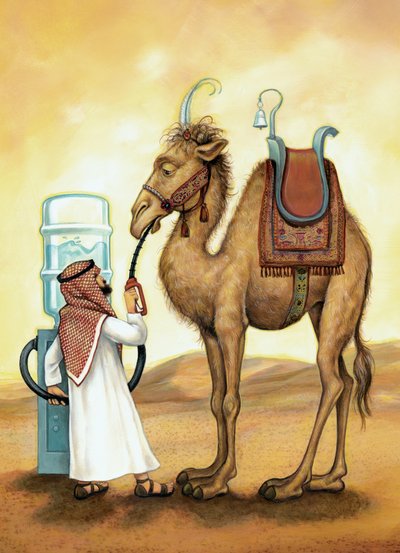 Fill er up, 2006 (akryyli kuvituskartongille) tekijältä Anita Kunz