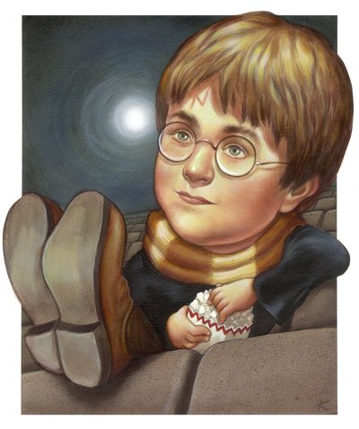 Harry Potter, 2001 (akryyli kuvituskartongille) tekijältä Anita Kunz