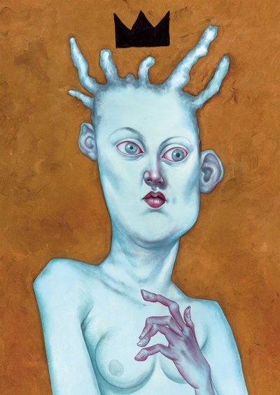 Queen With Crown, 2016 (akryylimaali kuvituskartongille) tekijältä Anita Kunz