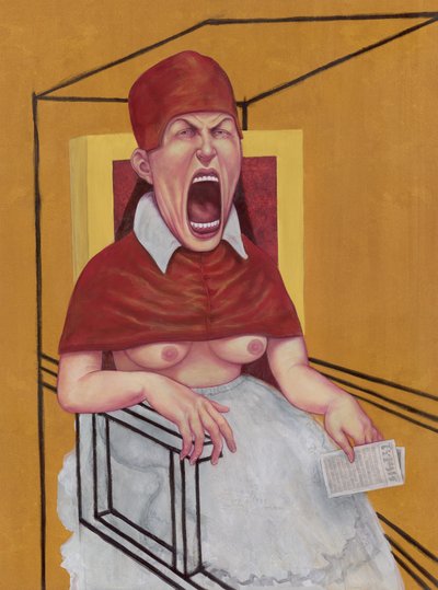 Study After Innocenta XX, 2016 (akryylimaali kuvituskartongille) tekijältä Anita Kunz
