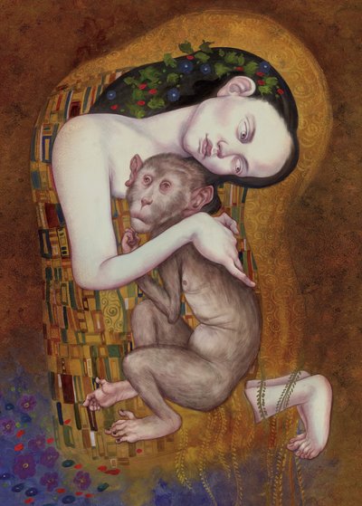 The Snog, 2016 (akryylimaali kuvituskartongille) tekijältä Anita Kunz