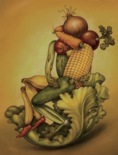 Vegan Kiss, 2010 (akryylimaali kuvituskartongille) tekijältä Anita Kunz