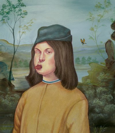 Young Boy With Attitude, 2018 (akryylimaali kuvituskartongille) tekijältä Anita Kunz