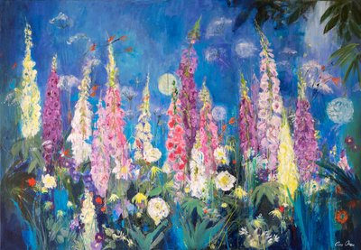 Foxgloves and Alliums, 2019 (akryyli) tekijältä Ann Oram