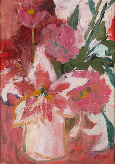 Pink Still-Life (öljy levylle) tekijältä Ann Oram