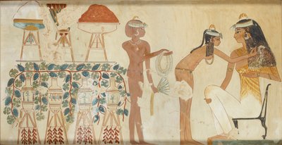 Kopio seinämaalauksesta Djeserkeresonbin yksityishaudasta 38, Thebes I, 1, 69-70, 1900-luku tekijältä Anna