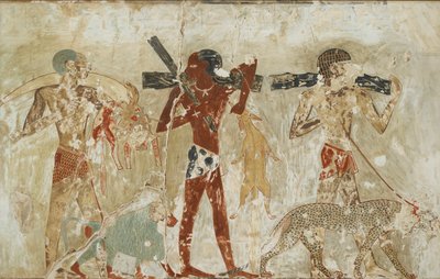 Kopio seinämaalauksesta, Rekhmiren yksityinen hauta 100, Thebes, 1900-luku. Taiteilijat: Anna Nina Macpherson Davies, Rekhmire. tekijältä Anna