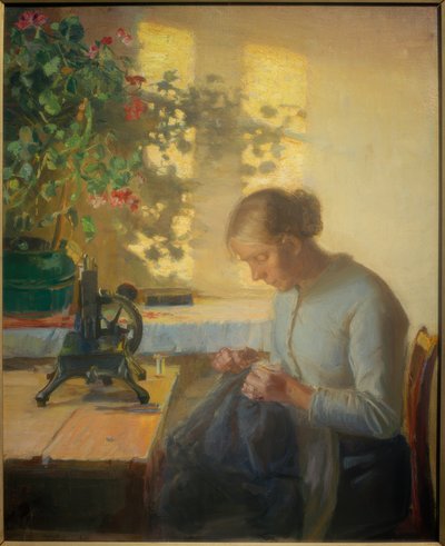 Nähende Fischerstochter tekijältä Anna Ancher