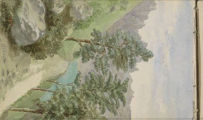 Vuoristomaisema vedellä Glionissa tekijältä Anna Catharina Maria van Eeghen (possibly)