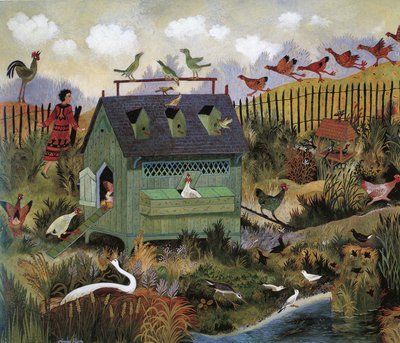 Kiireiset linnut, 2001 (akryyli) tekijältä Anna Pugh