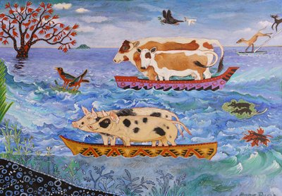 Off the Ark, 2018 (akryyli) tekijältä Anna Pugh