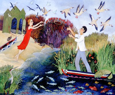 Laivasta rantaan, 2007 (akryyli) tekijältä Anna Pugh