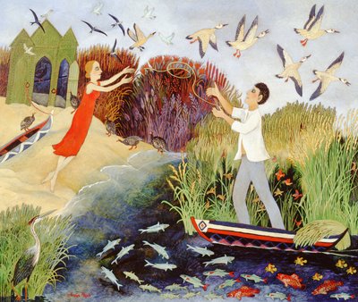 Laivasta rantaan, 2007 (akryyli) tekijältä Anna Pugh