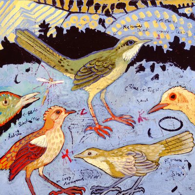 Pieniä lintuja, 2006 (akryyli) tekijältä Anna Pugh
