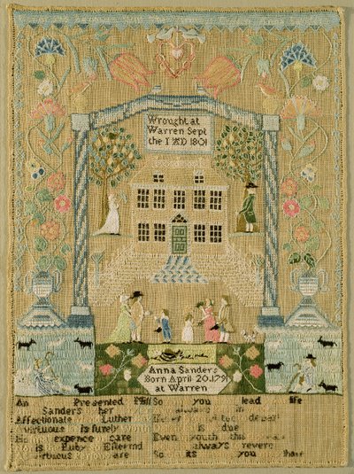 Sampleri, 1801 (silkkilanka pellavalle) tekijältä Anna Sanders