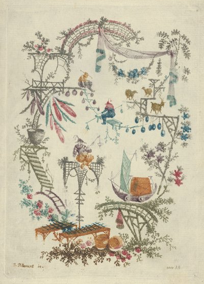 Chinoiserie uudesta kiinalaisten arabeskimuistikirjojen sarjasta, 1790-1799. tekijältä Anne Allen