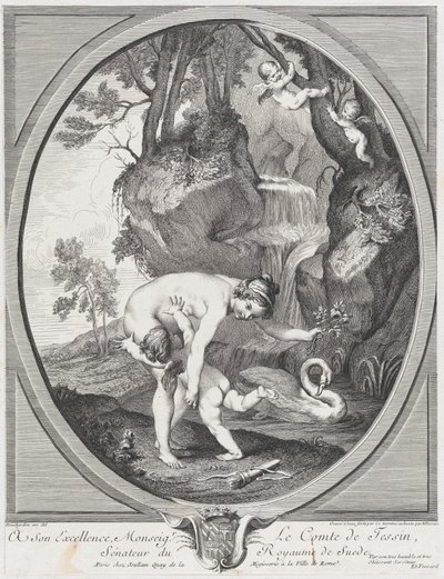 Venus Catching Love tai Venus Flogging Love, n. 1741. Tekijät: Caylus, Anne-Claude-Philippe de, Etienne Fessard. tekijältä Anne Claude Philippe de Caylus, Etienne Fessard
