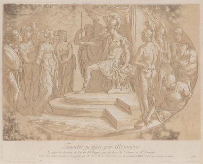 Aleksanteri Suuri vapauttaa Timoclean, frous bea..., n. 1729-40 tekijältä Anne Claude Philippe de