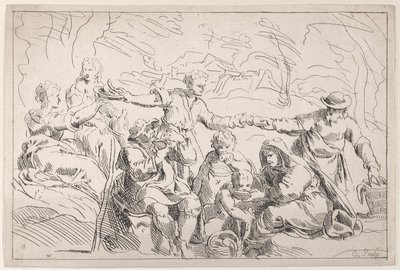 Juhla ulkona syömässä, 1700-luku. tekijältä Anne Claude Philippe de Caylus