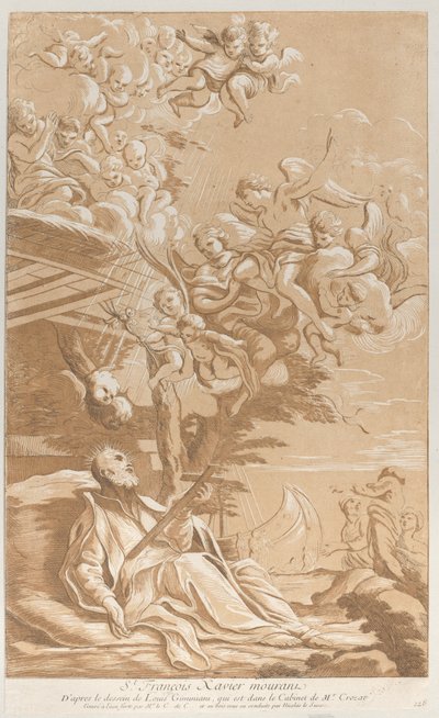 Pyhän Francis Xavierin kuolema, n. 1729. tekijältä Anne Claude Philippe de Caylus