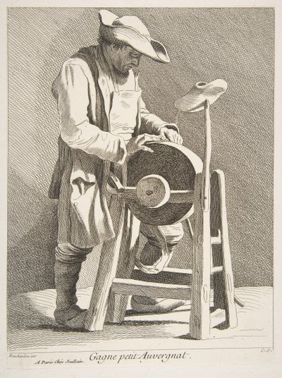 Veitsen teroitin, 1742. tekijältä Anne Claude Philippe de Caylus