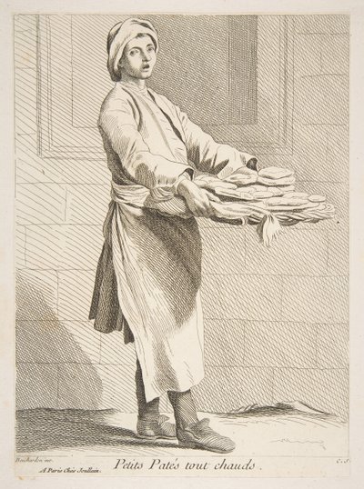 Leivonnaisten myyjä, 1738. tekijältä Anne Claude Philippe de Caylus