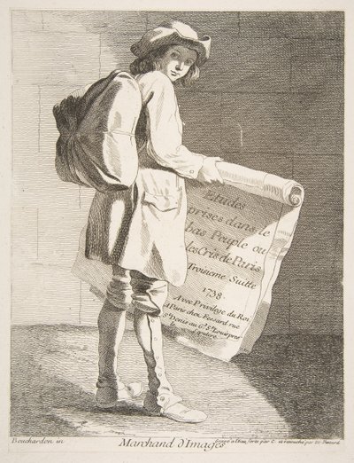 Kuvamyyjä, 1738. tekijältä Anne Claude Philippe de Caylus