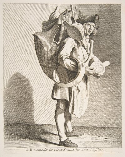 Tiivisteiden ja palkeiden korjaaja, 1738. tekijältä Anne Claude Philippe de Caylus